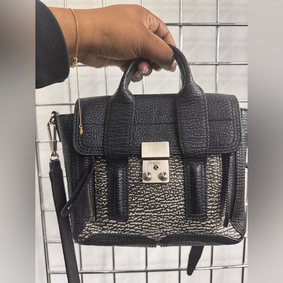 3.1 Phillip Lim Leather black and‎ white Top Handle Bag - Picture 1 of 11